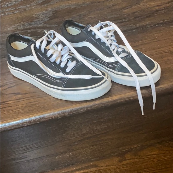 black vans with a white stripe